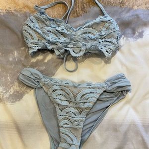Gorgeous blue Pilyq lace bathing suit